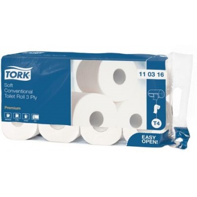 Туалетная бумага в стандартных рулонах Tork Premium, система Т4, 110316