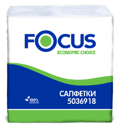 Столовые бумажные салфетки Focus Ecomic 24 х 24 см,1 слой 5036918