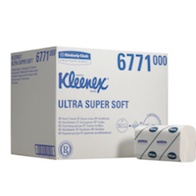 Полотенца бумажные для рук Kimberly-Clark Kleenex Ultra, в пачке Сверхмягкие, 6771