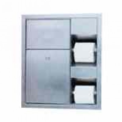 Встраиваемый шкаф Nofer Compact с двумя держателями для туалетной бумаги и баком для мусора, 12035.S