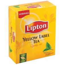 Чай Lipton Yellow Label, черный, 100 пакетиков по 2гр